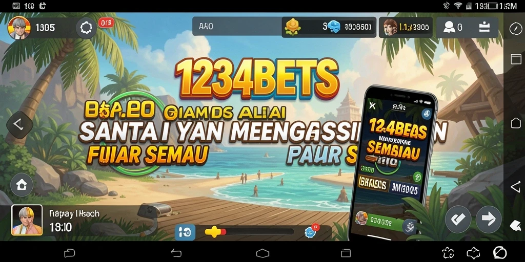 Tampilan gameplay 1234BETS yang ceria dan menyenangkan.