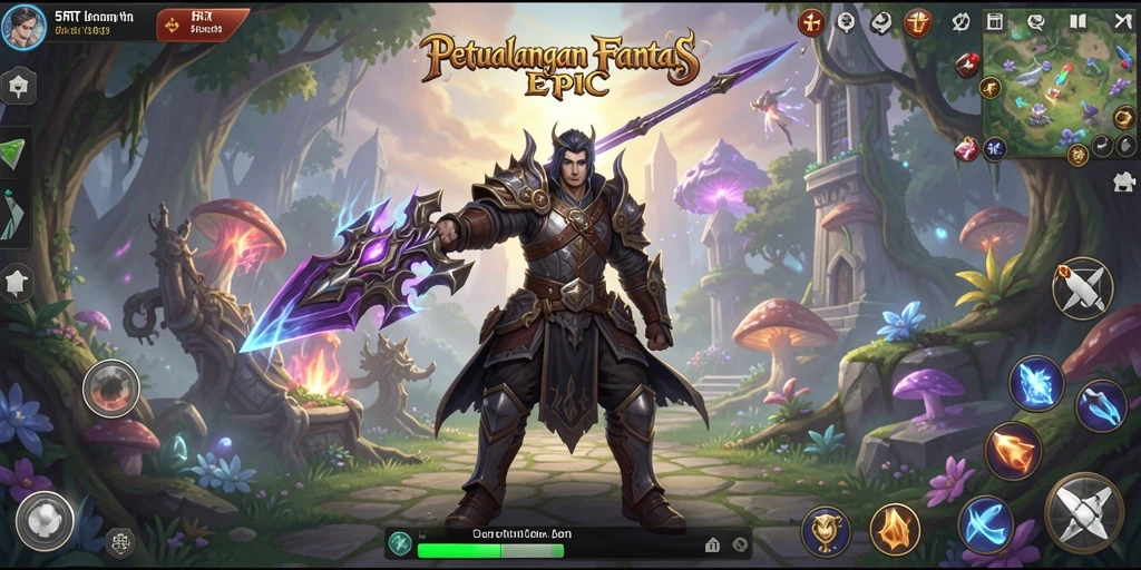 Tangkapan layar utama menampilkan aksi seru dalam gameplay RPG.