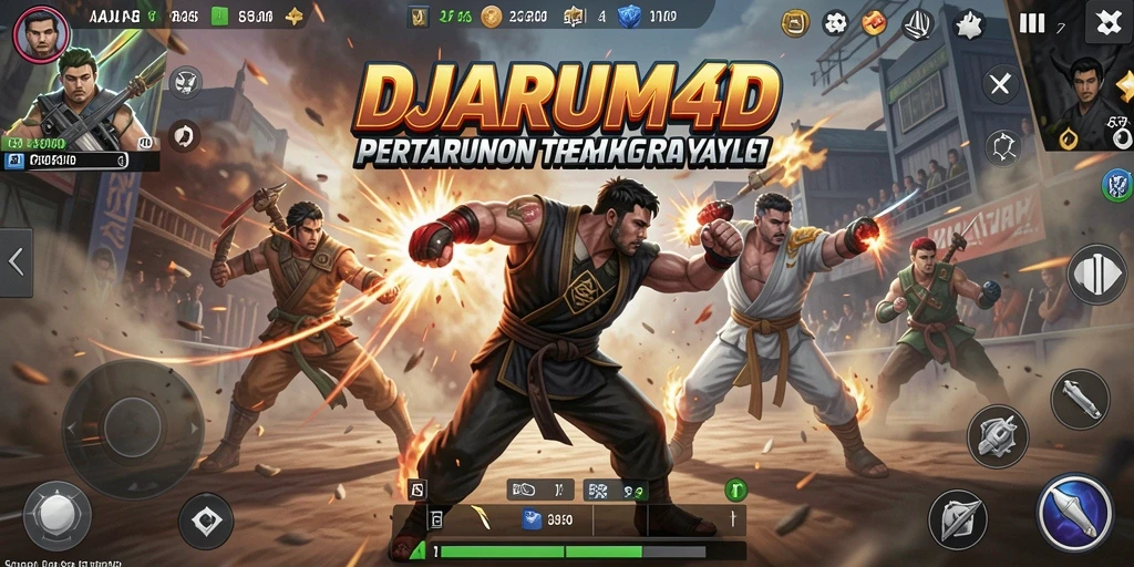 Tangkapan layar utama gameplay <strong>DJARUM4D</strong> saat pertarungan Battle Royale yang intens.
