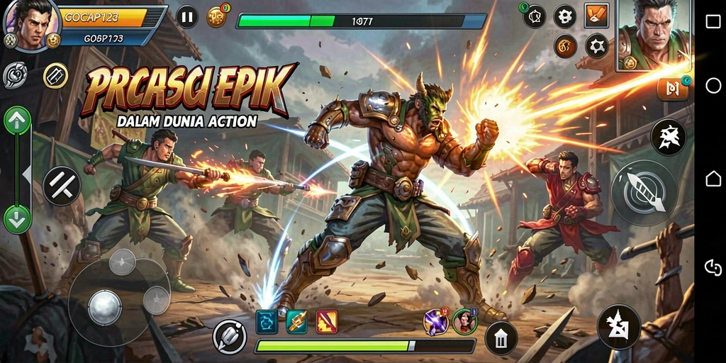 Tampilan menegangkan dari gameplay GOCAP123 di dunia action.