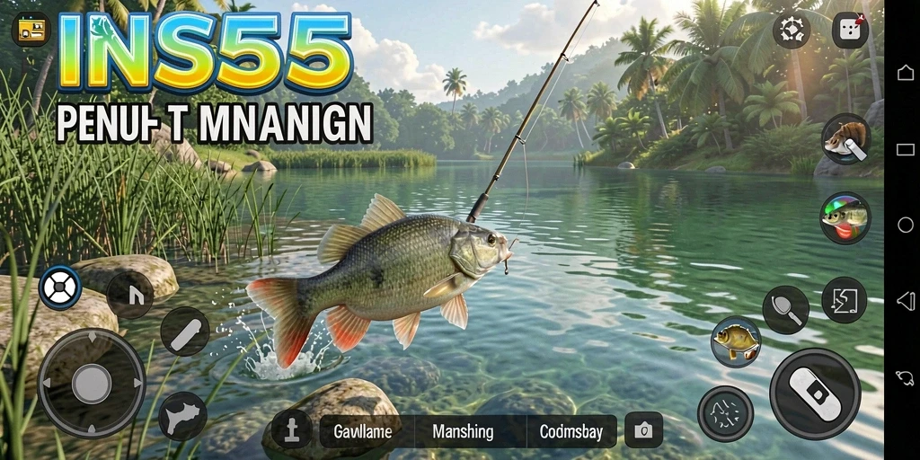 Gameplay INS55 menampilkan pengalaman memancing yang seru dan penuh warna.
