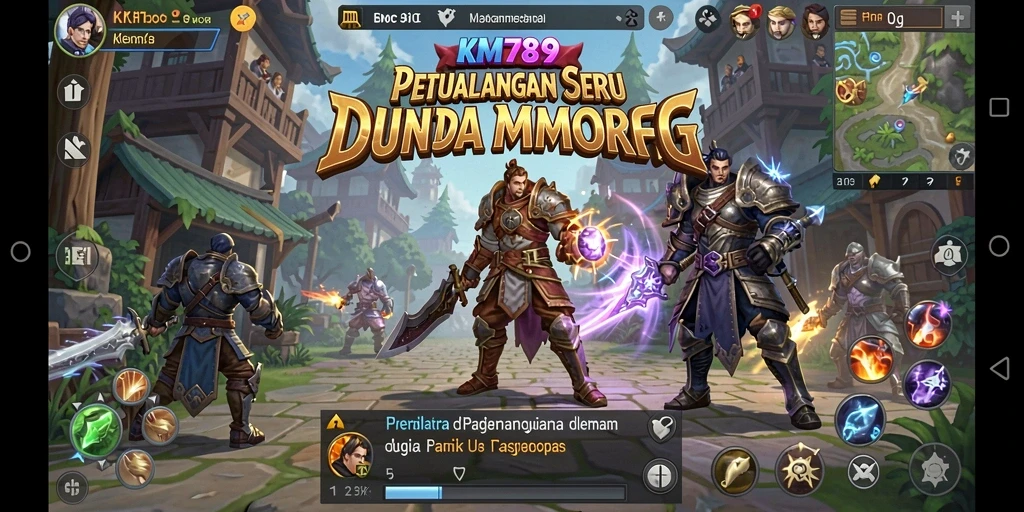 Gambaran gameplay seru di dunia MMORPG KM789.