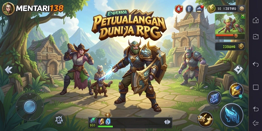 Tampilan gameplay MENTARI138 yang epik dan mendebarkan dalam dunia RPG.