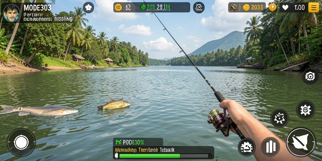 Tangkapan ikan besar dalam permainan MODE303 yang menegangkan.