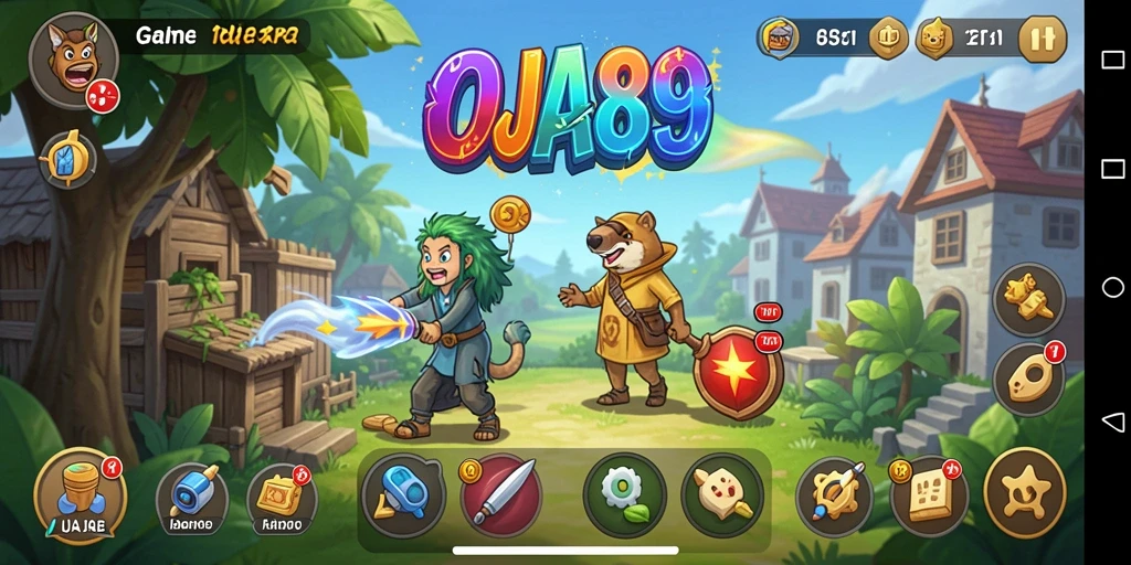 Tampilan gameplay OJA89 dengan elemen Idle yang menarik.