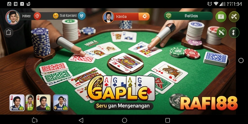 Tampilan gameplay Gaple yang menarik dan interaktif.