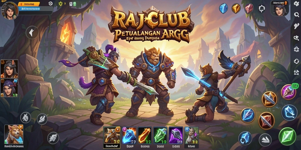 Gameplay menakjubkan RAJACLUB dengan aksi seru dan karakter unik.