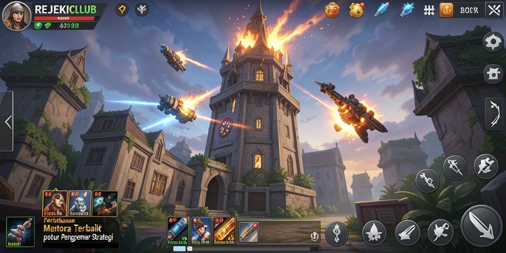 Tampilan menarik dari gameplay Tower Defense yang mendebarkan.
