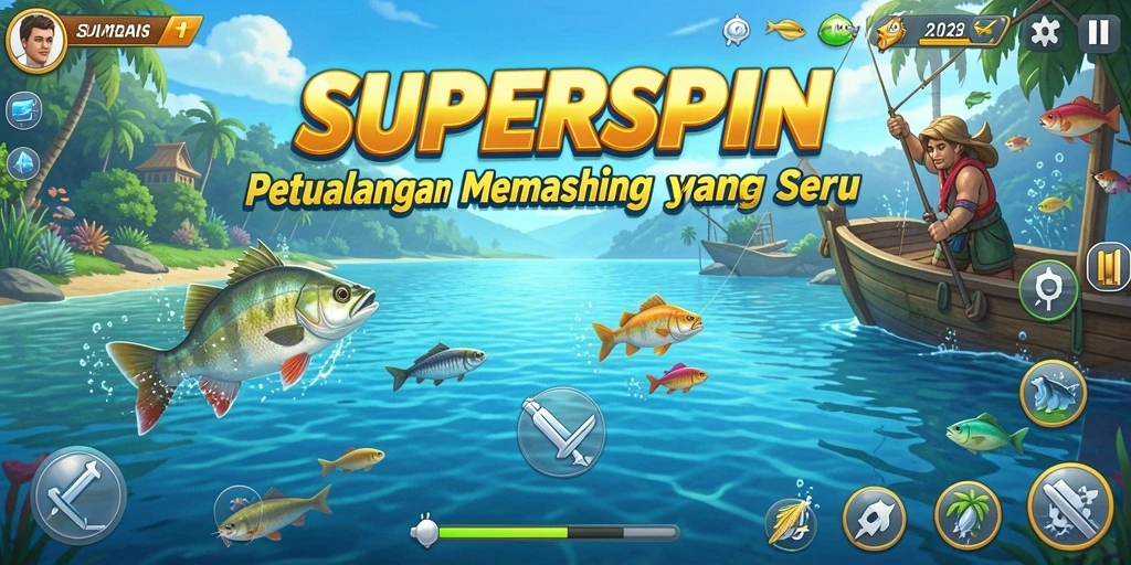 Tangkapan ikan yang spektakuler dalam gameplay SUPERSPIN.