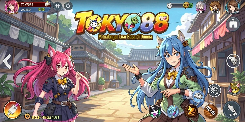 Tampilan gameplay menarik dari TOKYO88 dengan karakter anime yang dinamis.